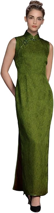 HangErFeng Women’s Fragrant Cloud Silk Cheongsam Chinese Dress 3846